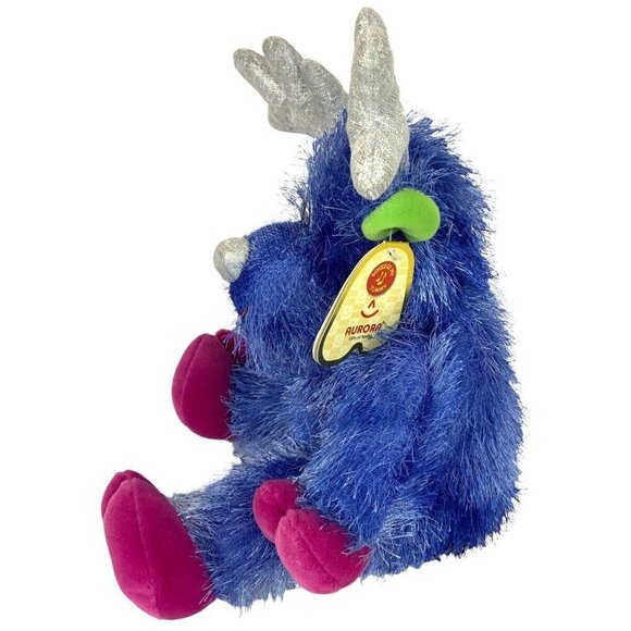 Aurora Frostbite Reindeer Plush 10 inch Blue Pink Silver Antlers Soft Toy - Picture 4 of 10